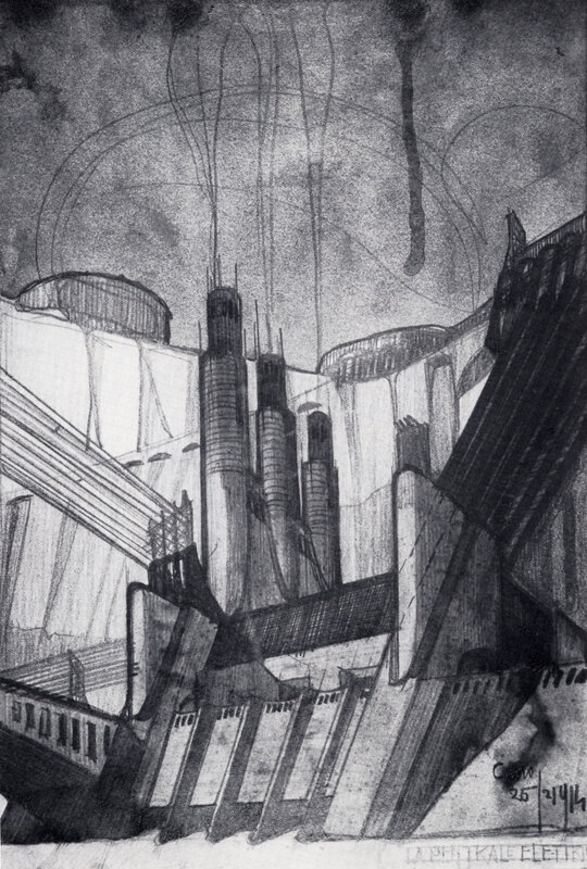 Futuristic Industrial Complex — Black, Dramatic, Illustration