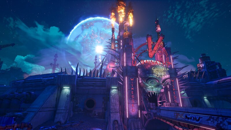Futuristic Industrial Complex — Blue, Dramatic, Night