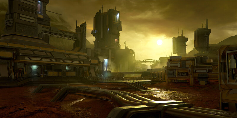 Futuristic Industrial Complex — Brown, Dramatic
