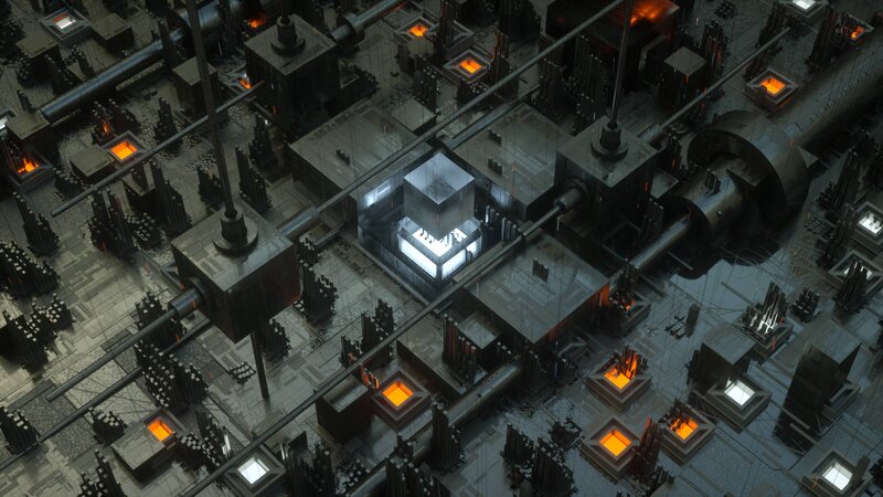 Futuristic Industrial Complex — Gray, Dark