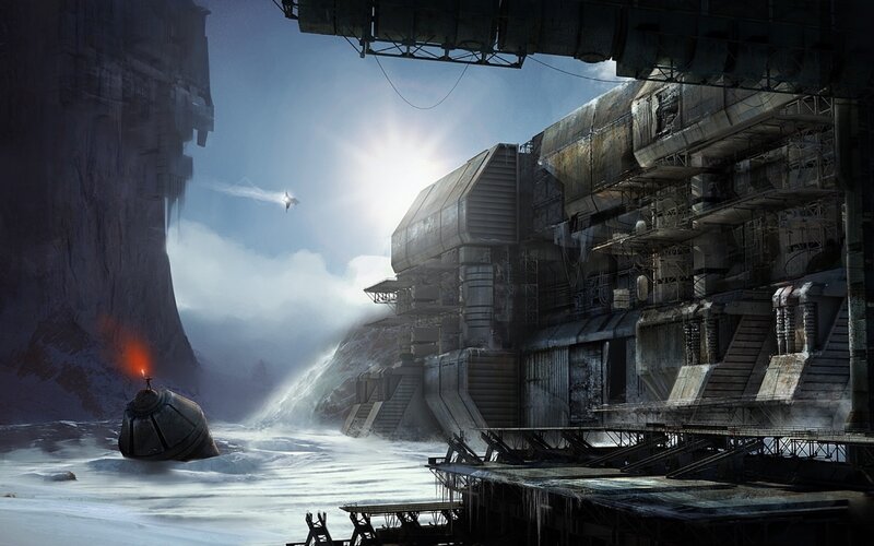 Futuristic Industrial Complex — Gray, Dramatic