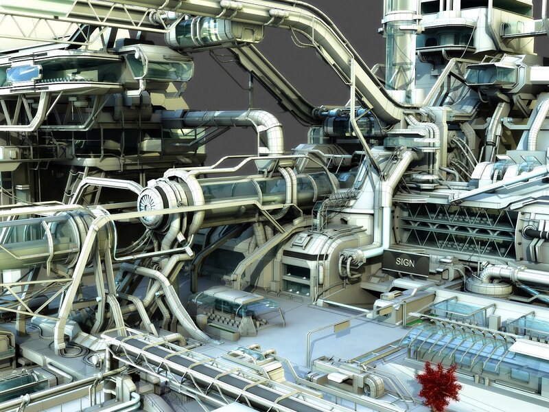 Futuristic Industrial Complex — Gray, Mechanical