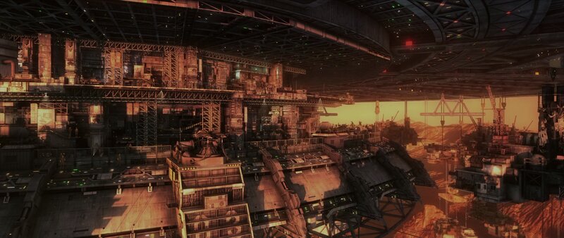 Futuristic Industrial Complex — Orange, Dramatic