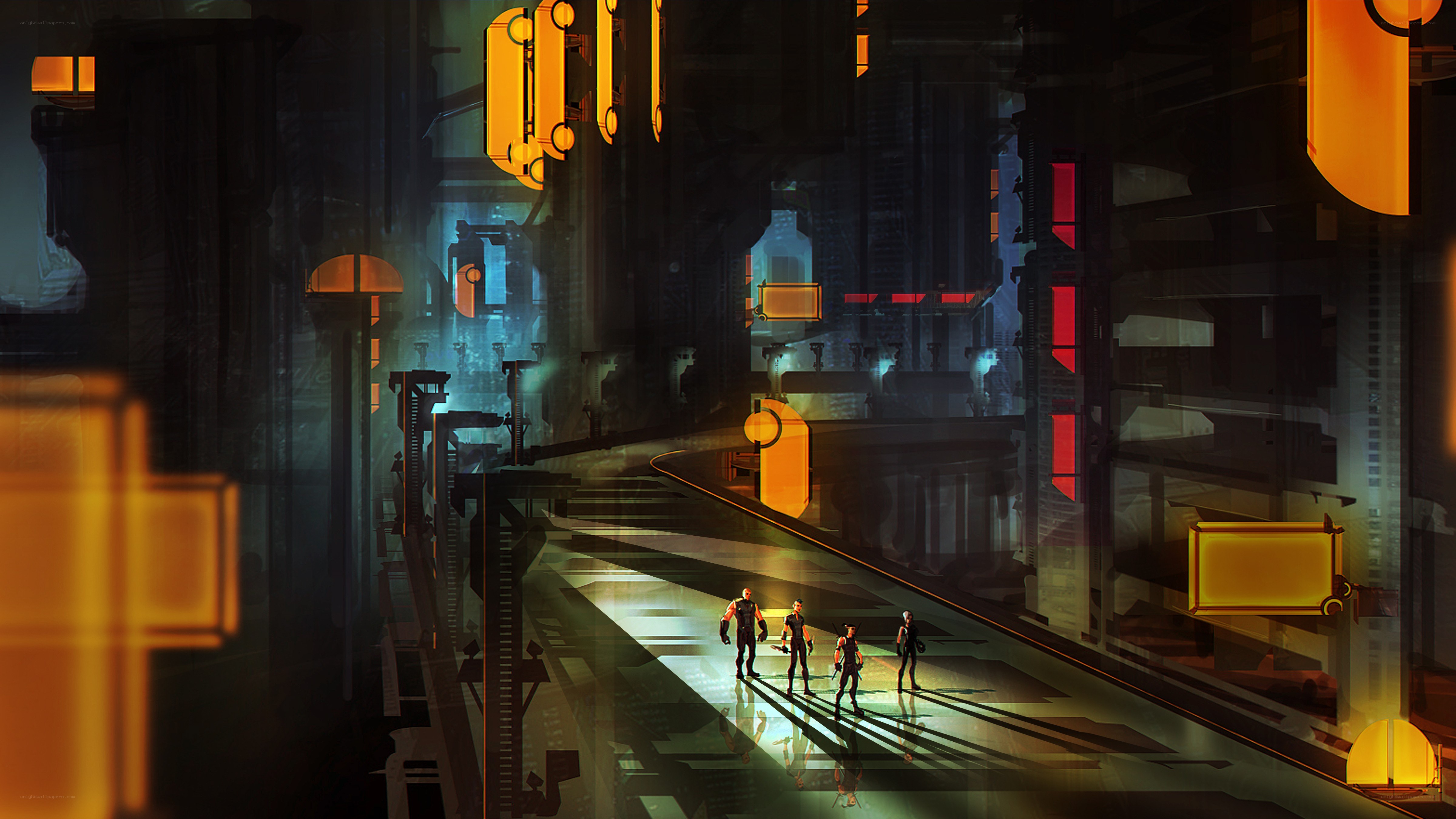 futuristic industrial corridor
