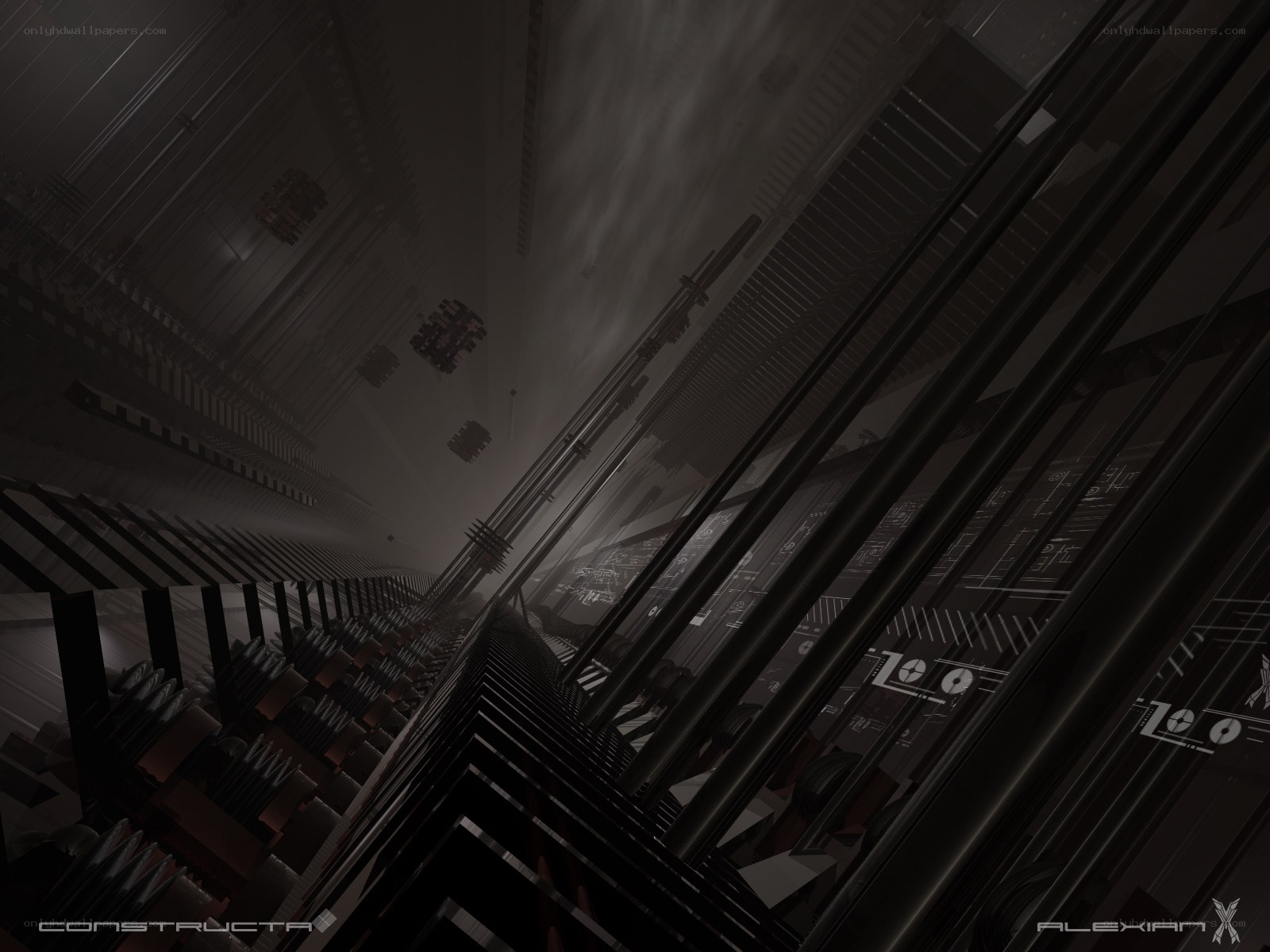 futuristic industrial corridor