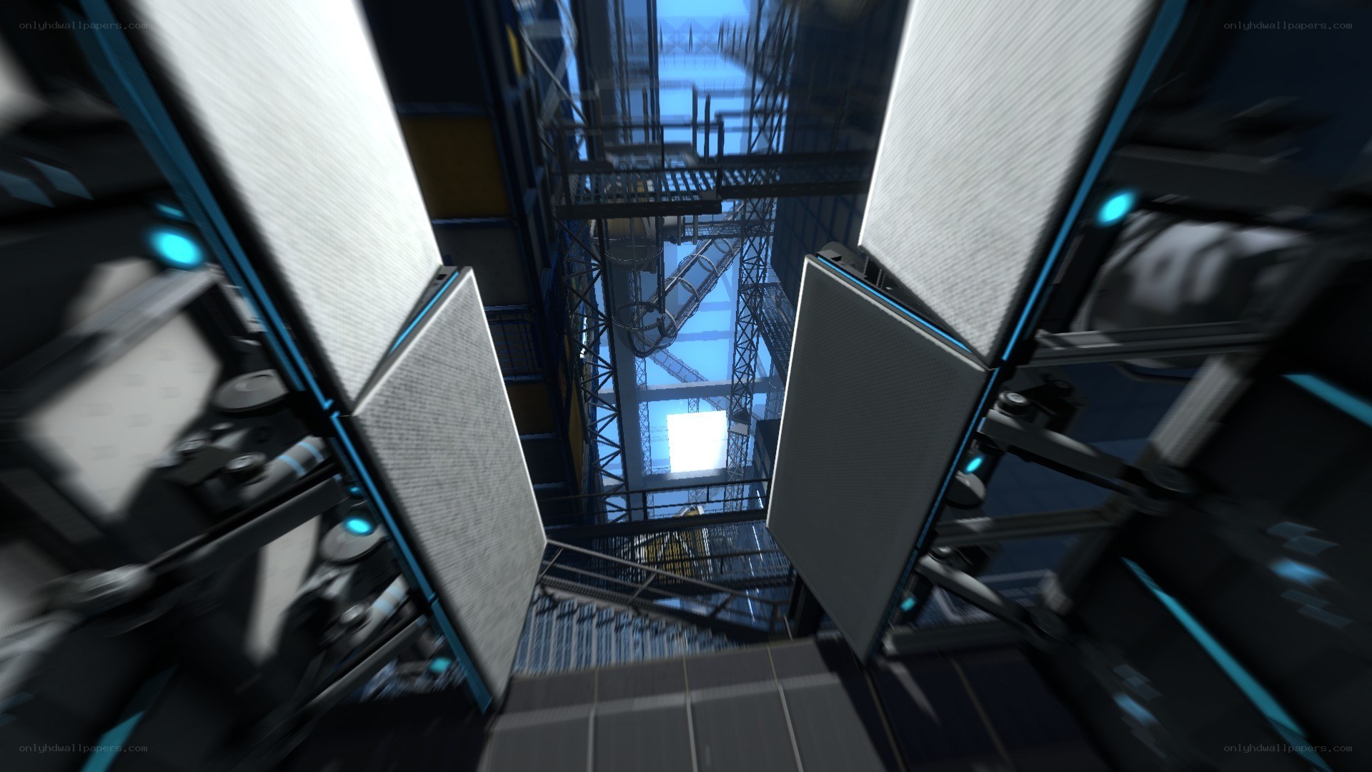 futuristic industrial corridor
