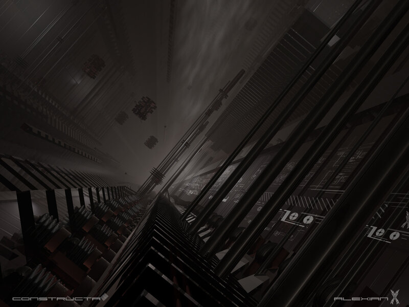 Futuristic Industrial Corridor — Black