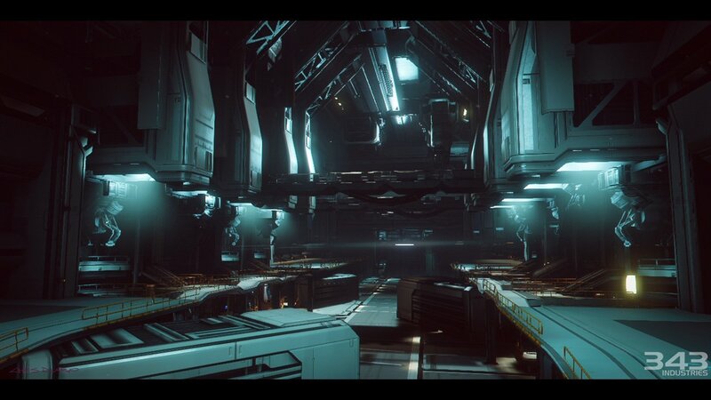 Futuristic Industrial Corridor — Gray, Dark, Industrial, 3d Render