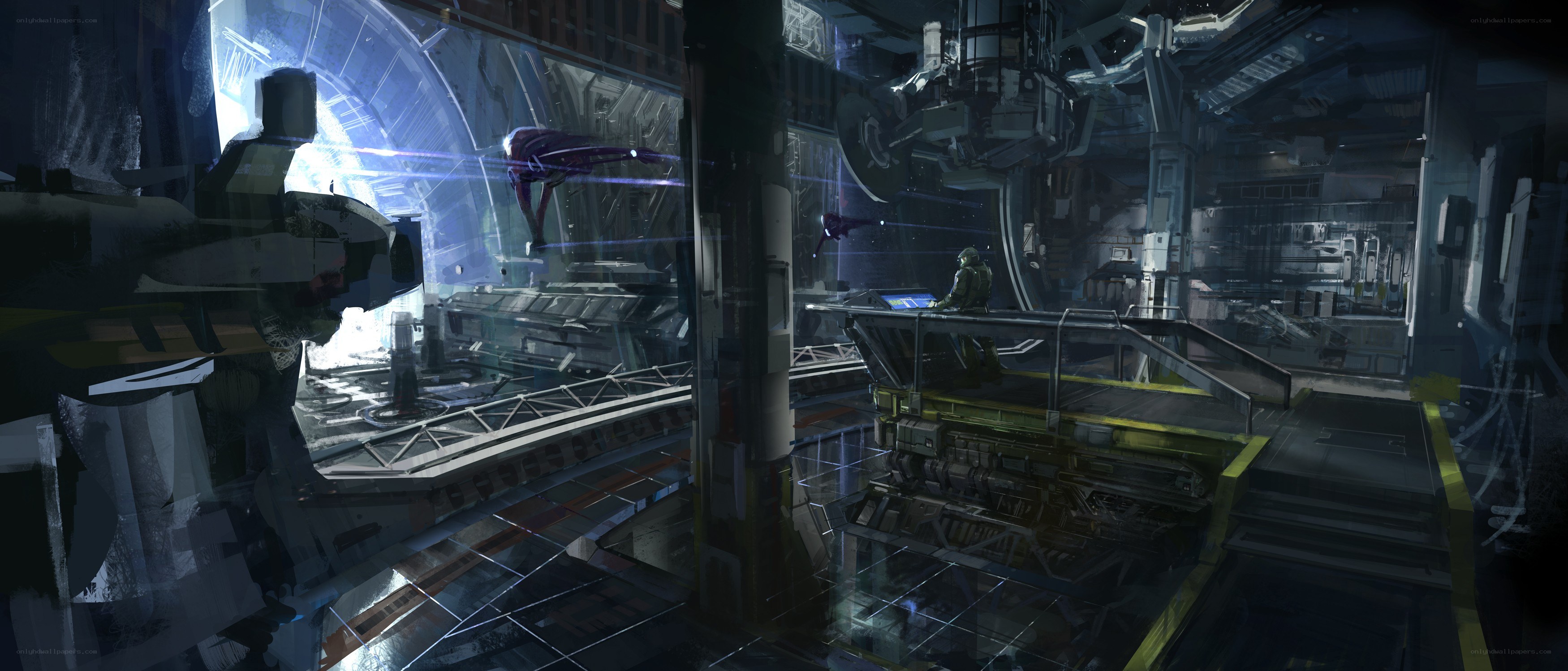 futuristic industrial facility