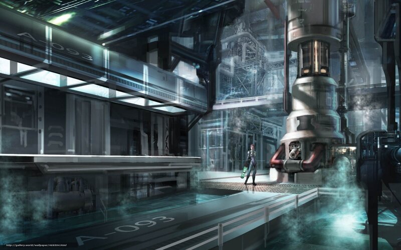 futuristic industrial facility