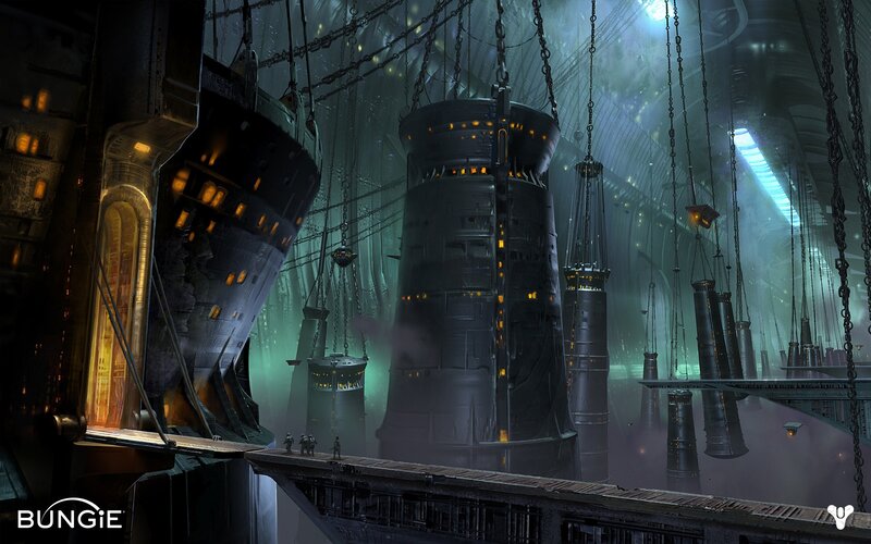 futuristic industrial facility