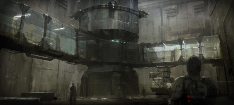 futuristic industrial facility