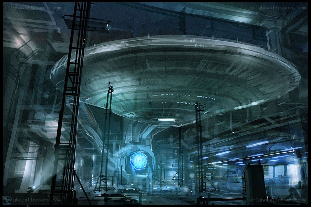 futuristic industrial facility