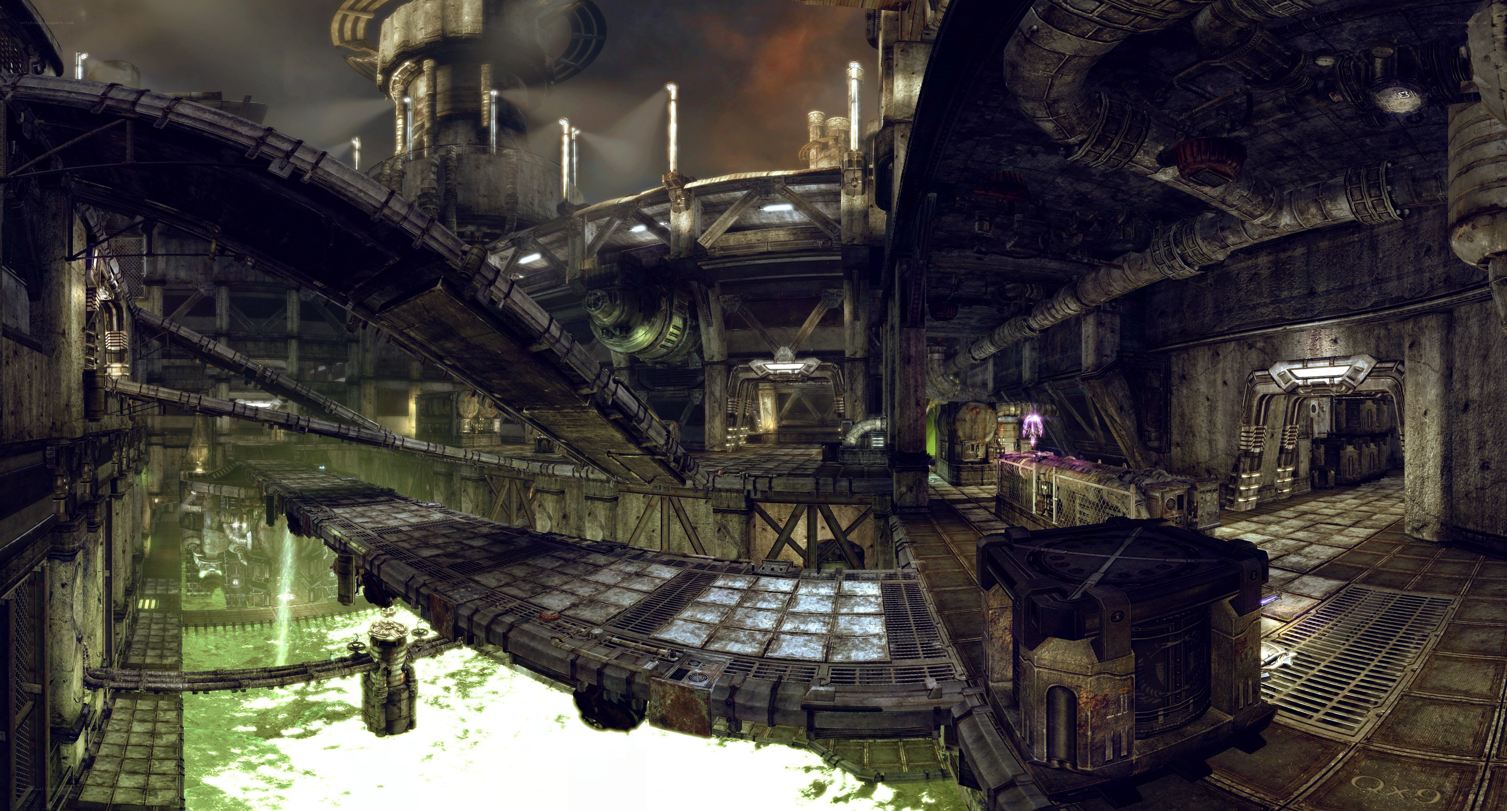 futuristic industrial facility
