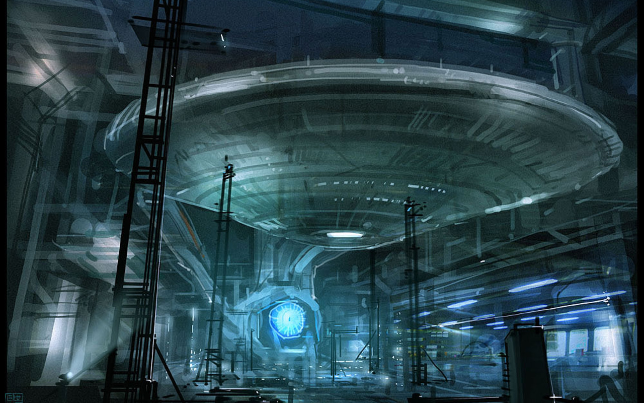 futuristic industrial facility