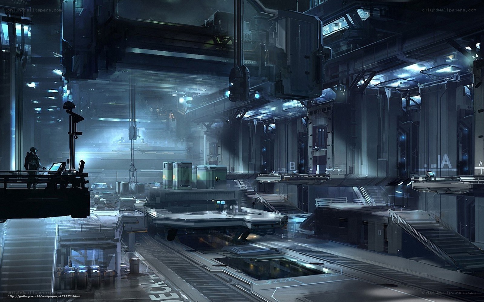 futuristic industrial facility