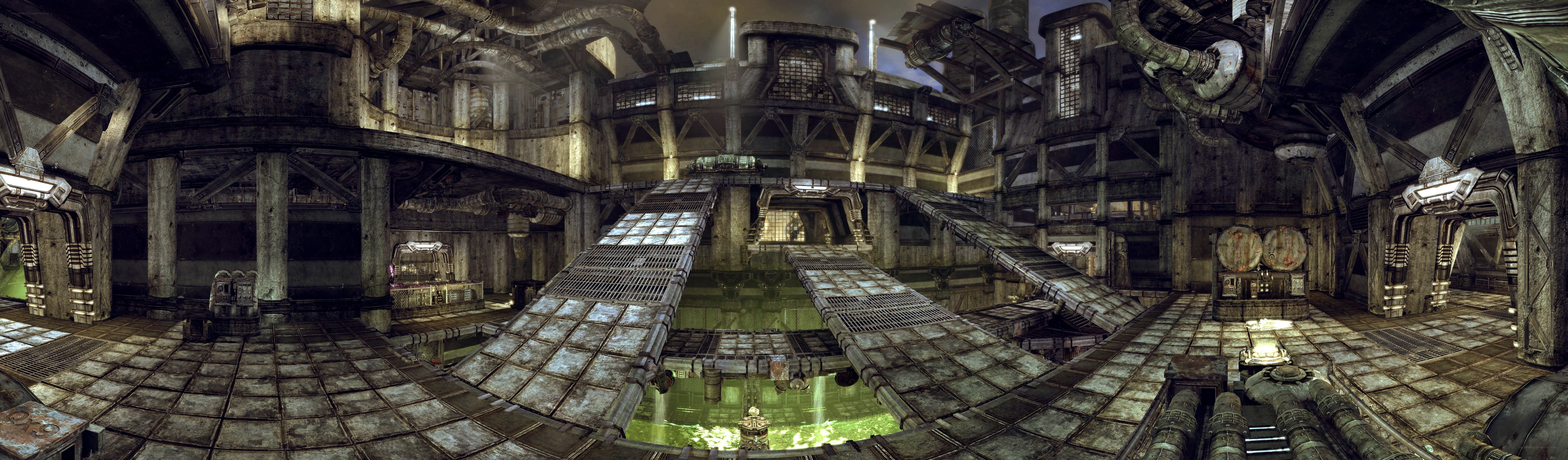 futuristic industrial interior