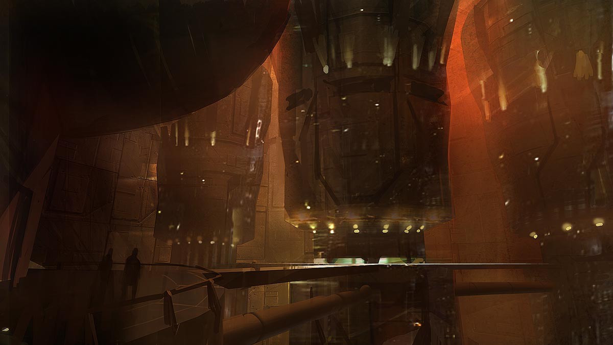 futuristic industrial interior