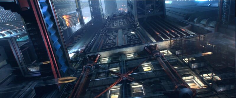 futuristic industrial interior