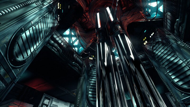 futuristic industrial interior