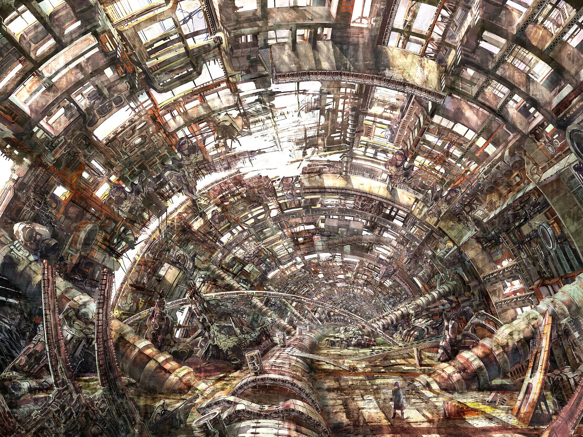 futuristic industrial interior