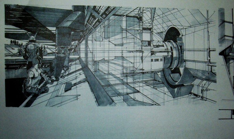 futuristic industrial interior