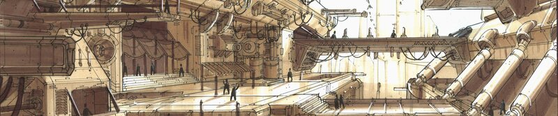 futuristic industrial interior