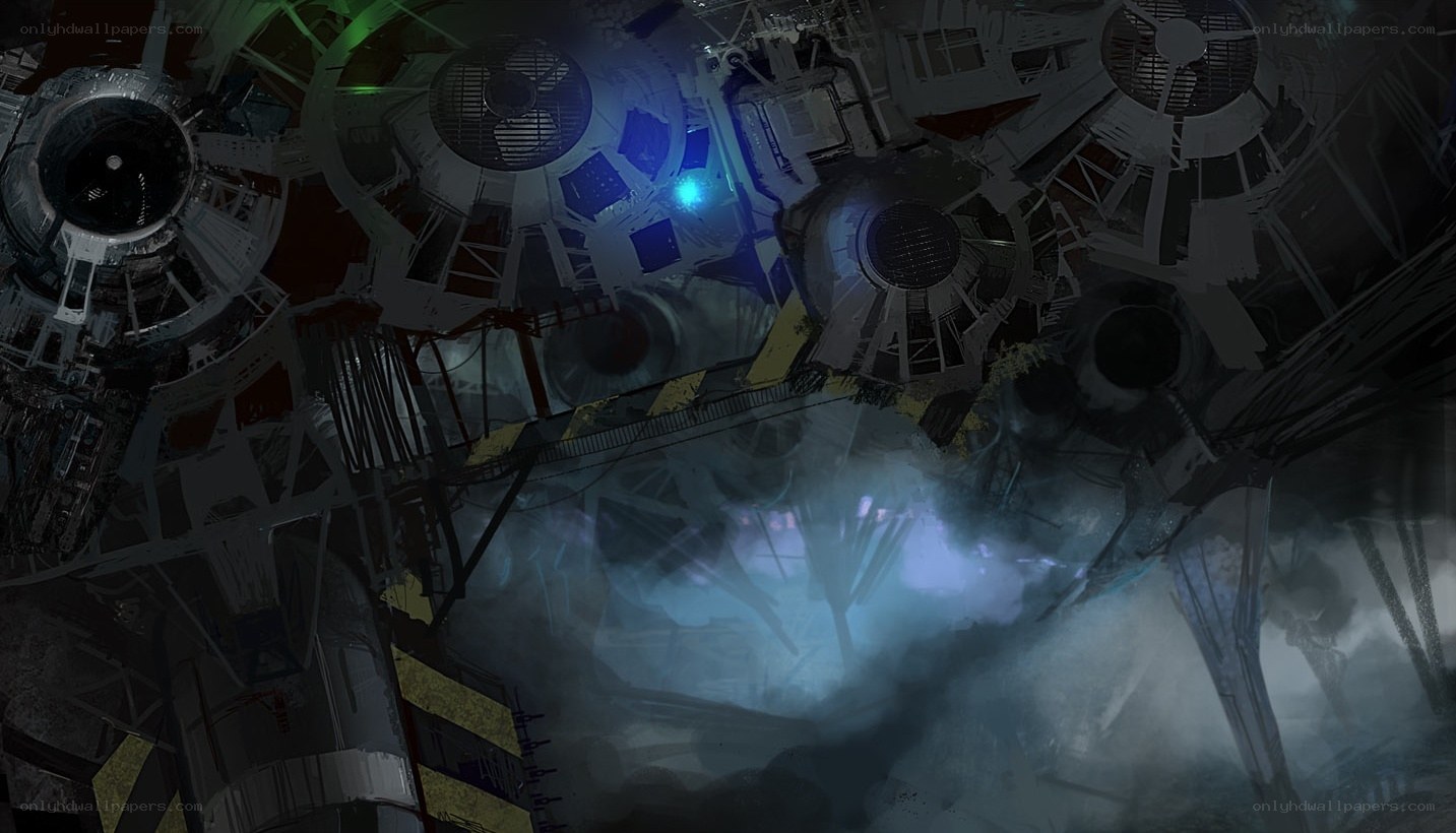 futuristic industrial interior