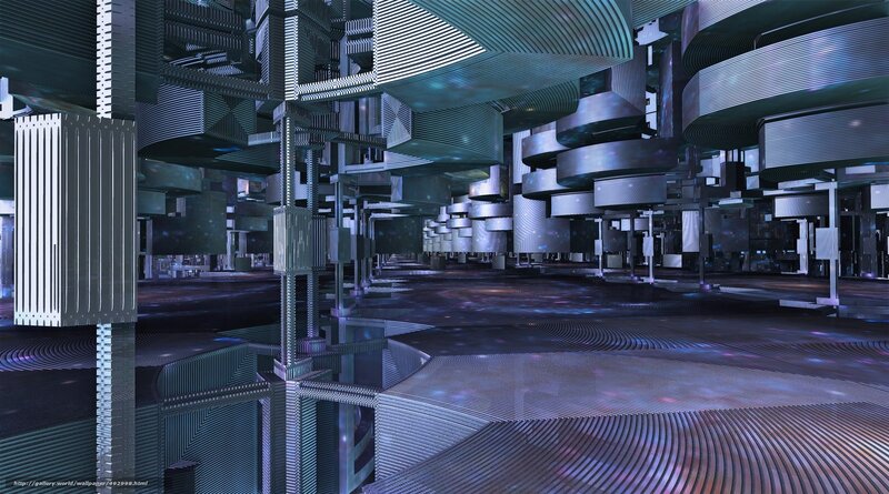 Futuristic Industrial Interior — Blue