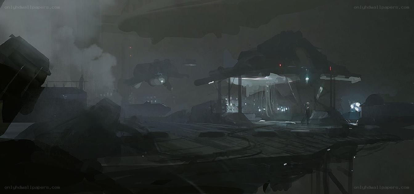 futuristic industrial landscape