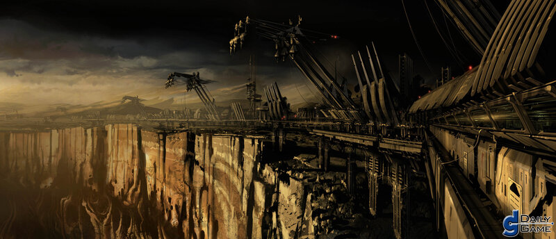 futuristic industrial landscape