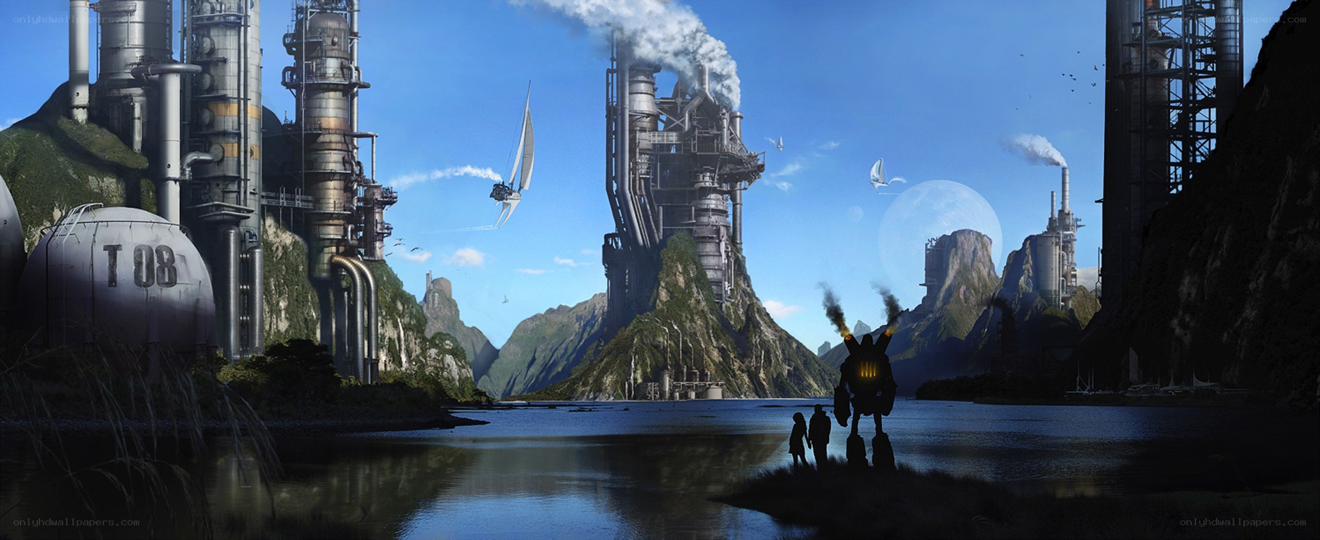 futuristic industrial landscape