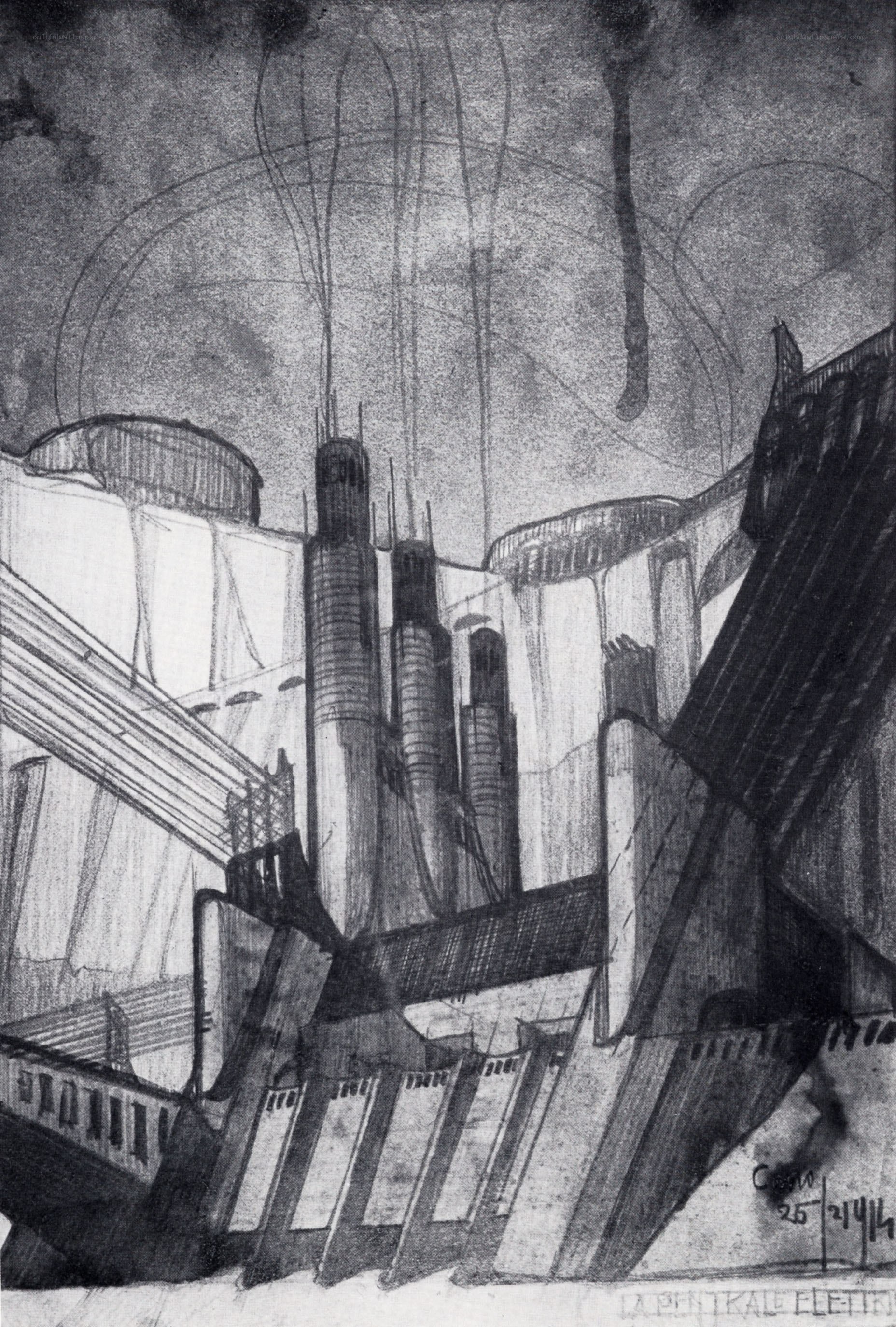 Futuristic industrial landscape