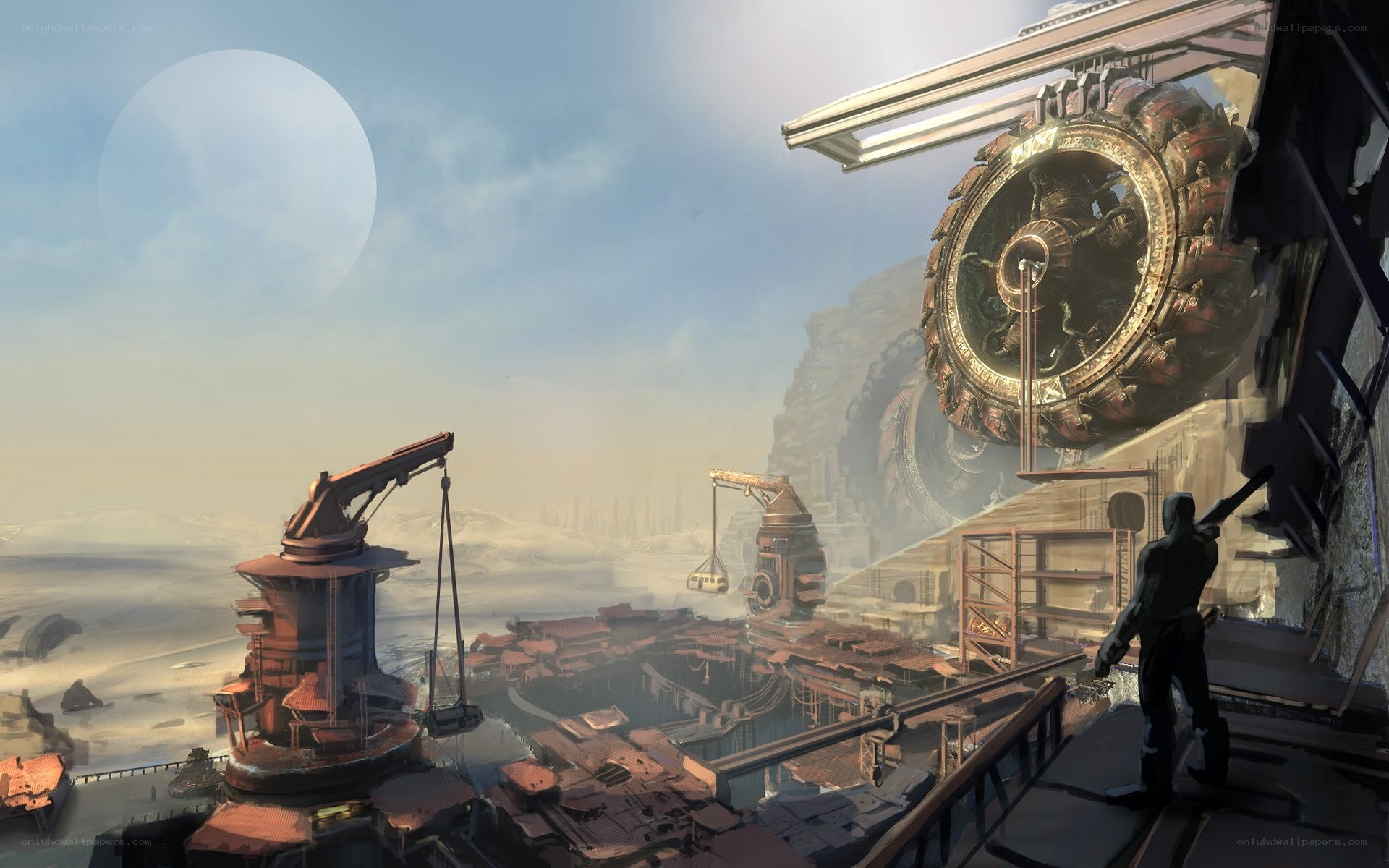futuristic industrial landscape