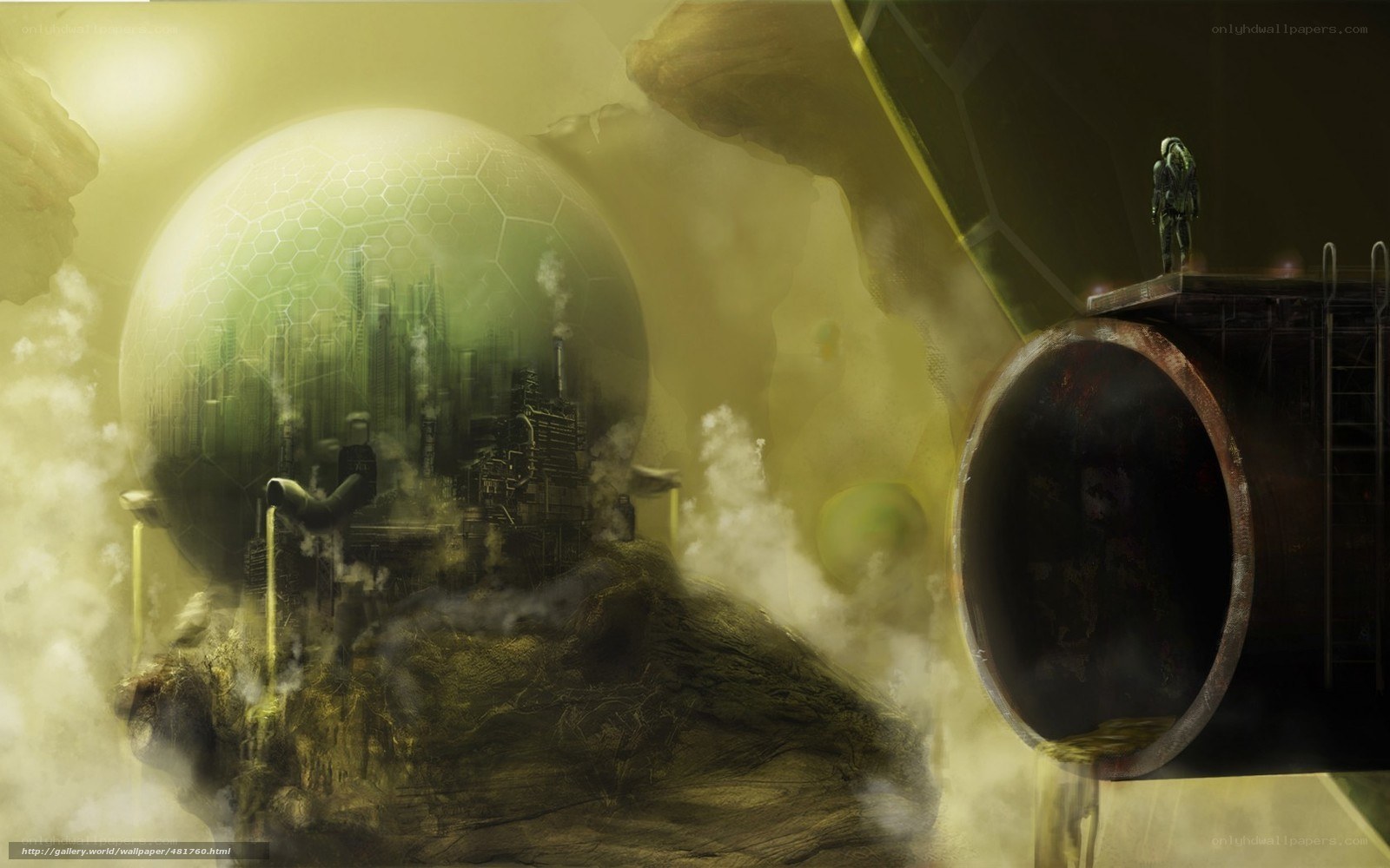 futuristic industrial landscape