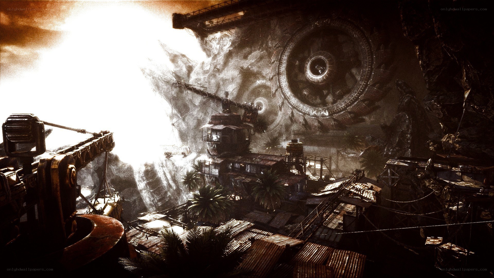 futuristic industrial ruin