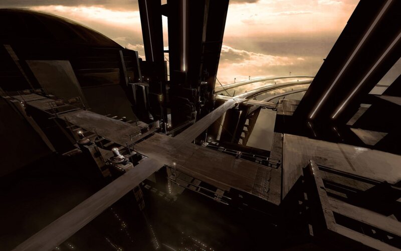Futuristic Industrial Structure — Brown, Dramatic