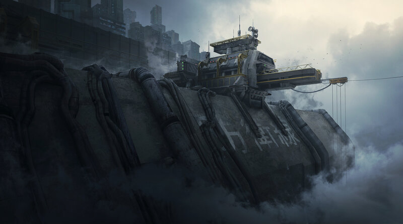 Futuristic Industrial Structure — Gray