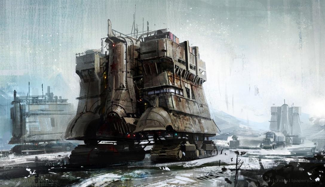 Futuristic industrial vehicle