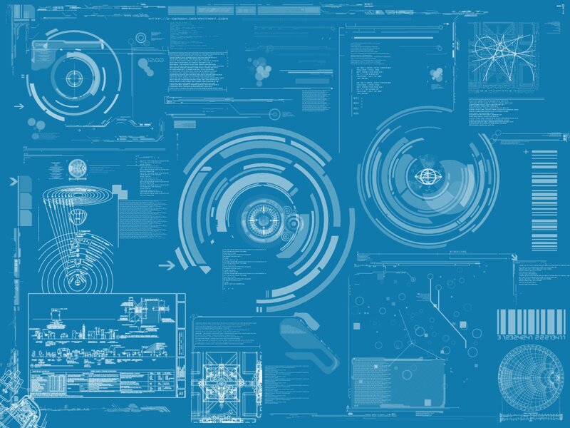 futuristic interface blueprint