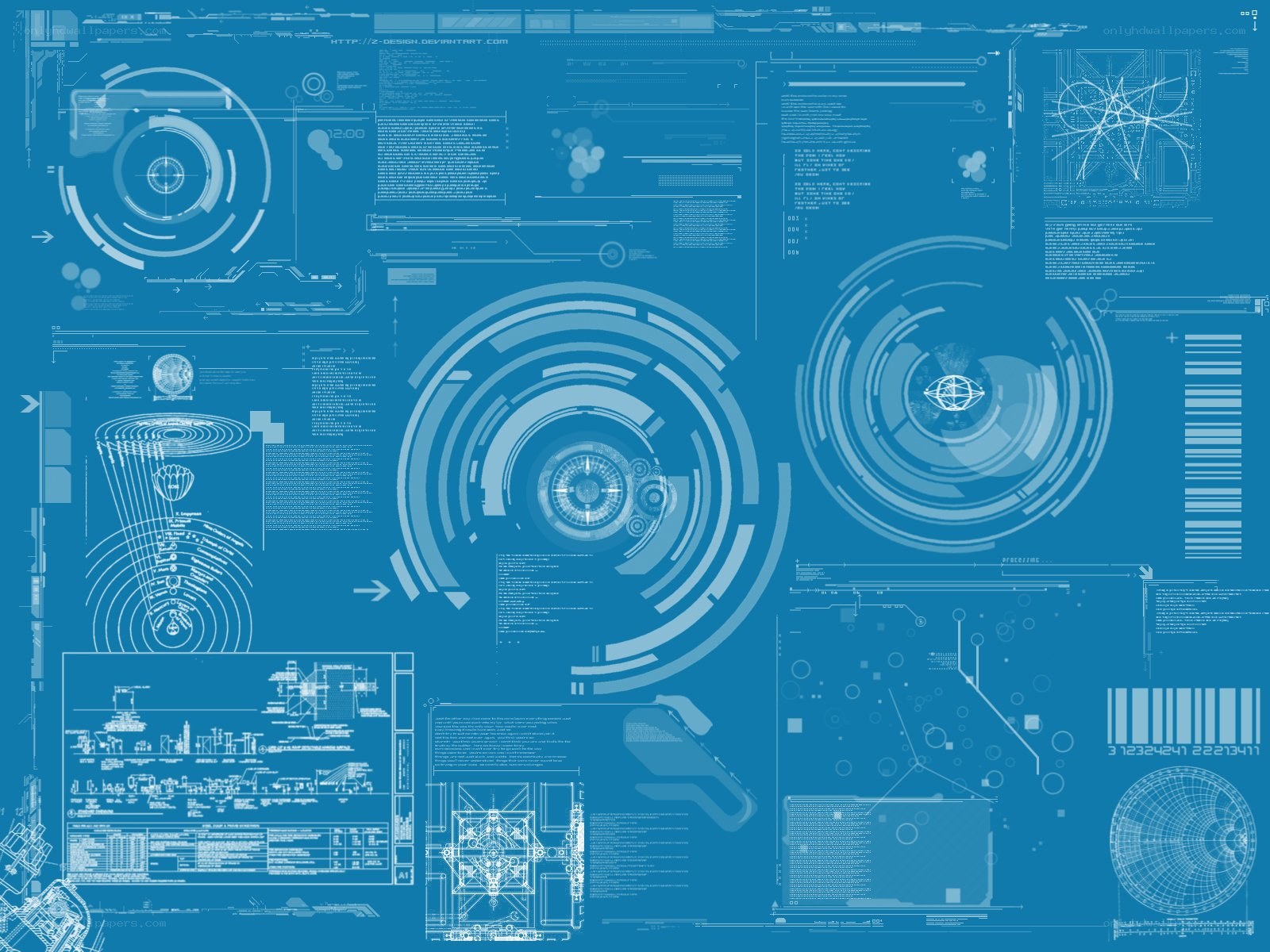 futuristic interface blueprint