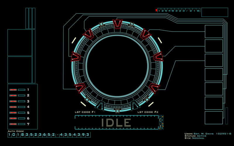 Futuristic Interface Display — Black, Technological, Digital Art, Circular Panel