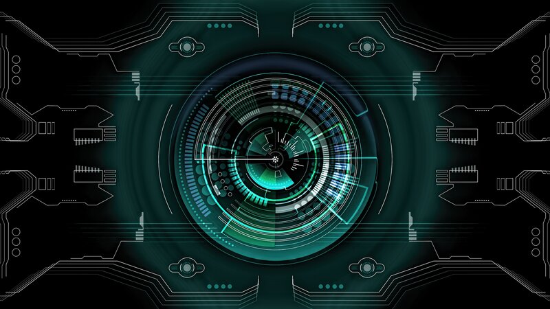 Futuristic Interface Display — Black, Technological