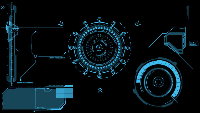 Futuristic Interface Display — Blue