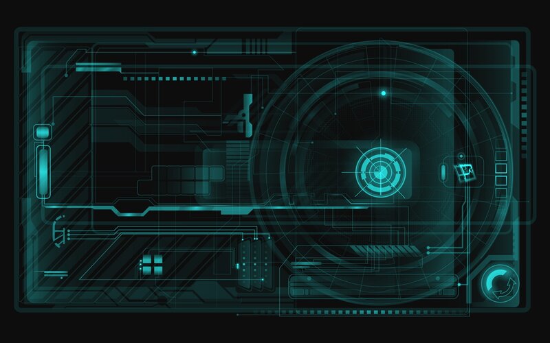 Futuristic Interface Display — Teal, Technological