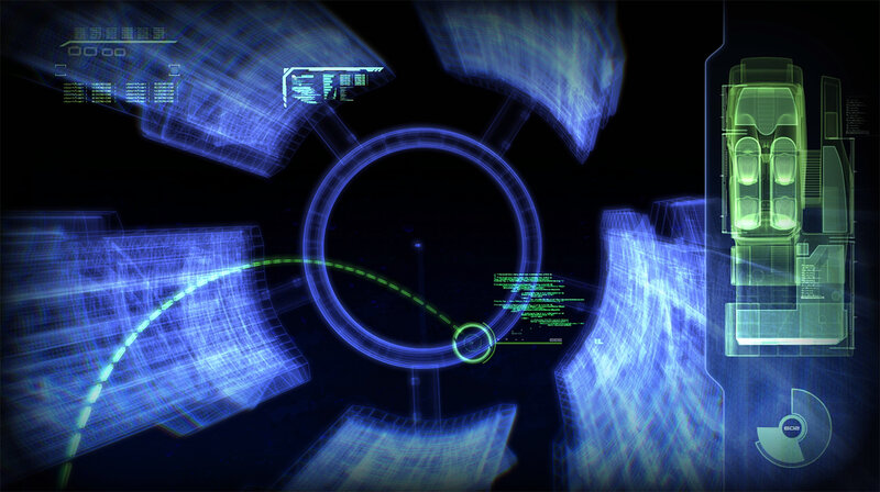 futuristic interface with car schematic
