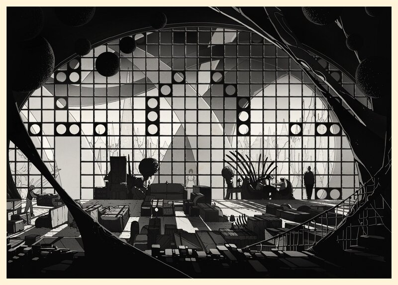 Futuristic Interior View — Black