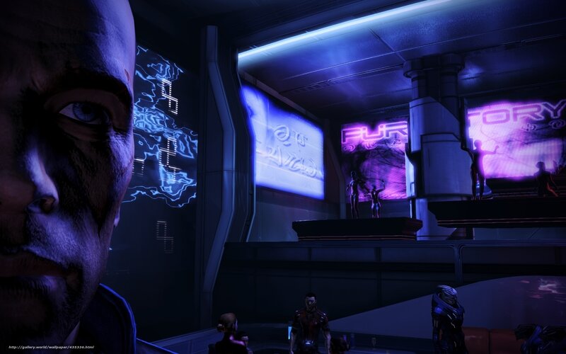 futuristic interior with holograms