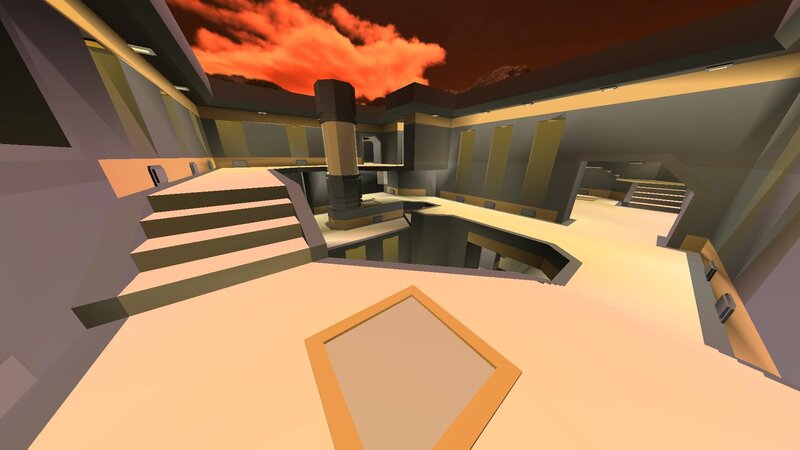 futuristic interior with red sky