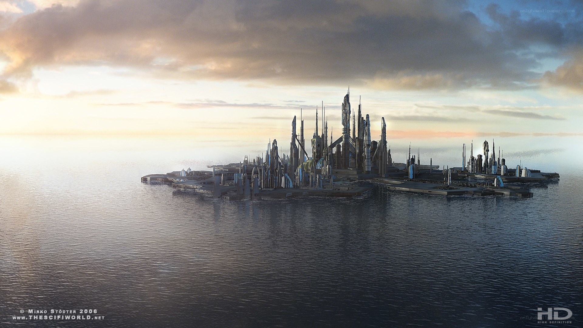futuristic island city